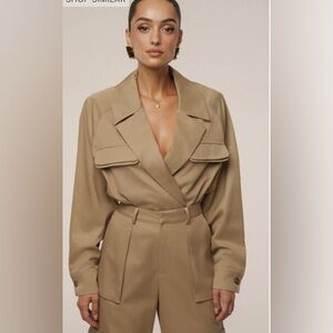 JLUXLABEL- Tan Structure Theory Bodysuit
